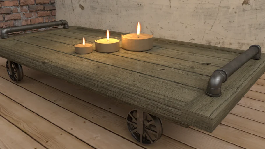 rustic low table wood madera mesa baja