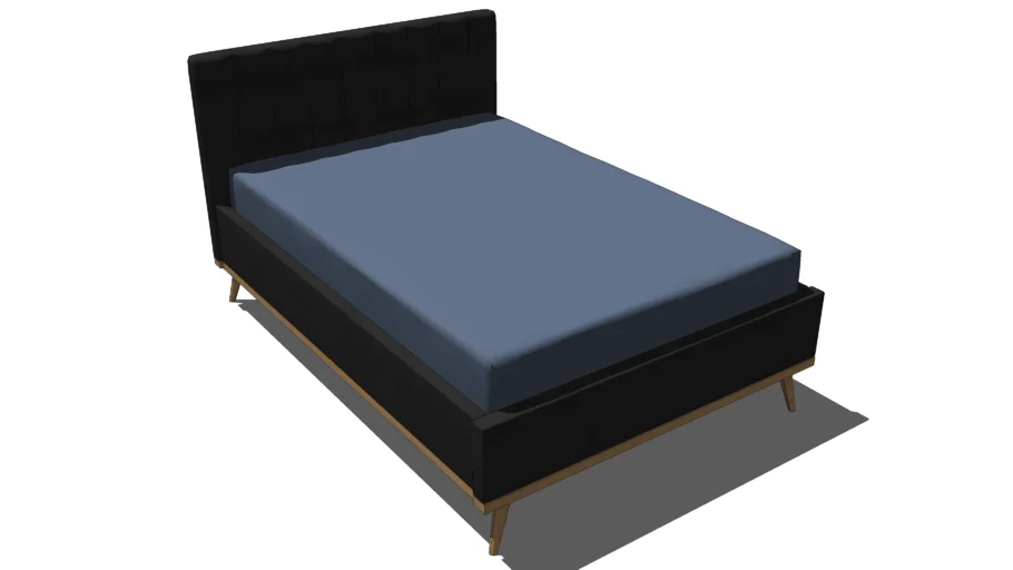 Lit coffre tissu gris LUNA