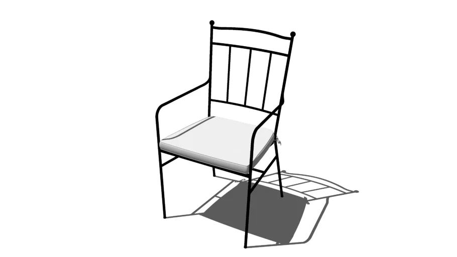 Fauteuils de table de jardin en acier noir et coussins en polyester recyclé blanc cassé (x2)