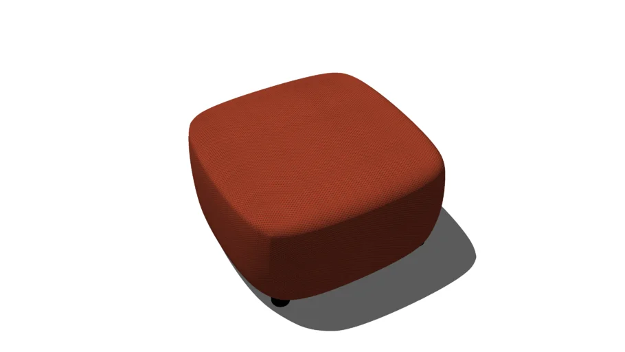 Pouf en tissu mailles 3D coloris rouille