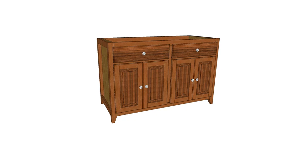 Wooden double vanity unit