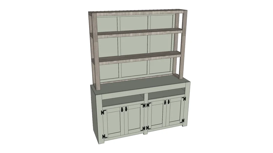 Rustic Farmhouse Cabinet With Hutch